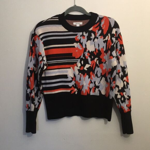 Nine West Color Block Cropped Sweater: Size Small - Picture 1 of 9